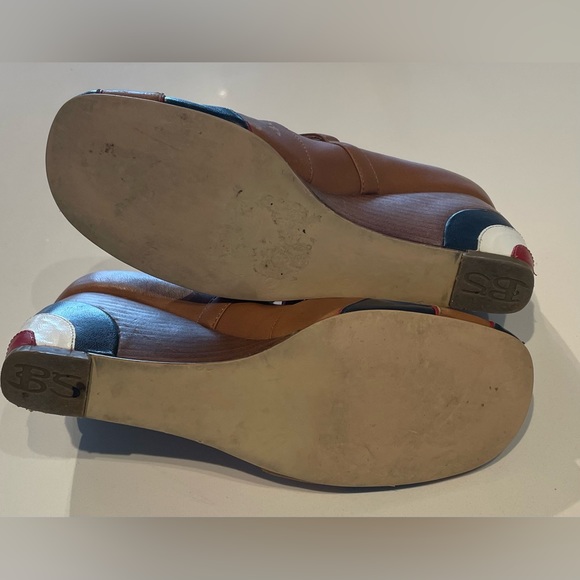 Ben Sherman Multi Tone Leather Wedge Heel - Picture 3 of 15